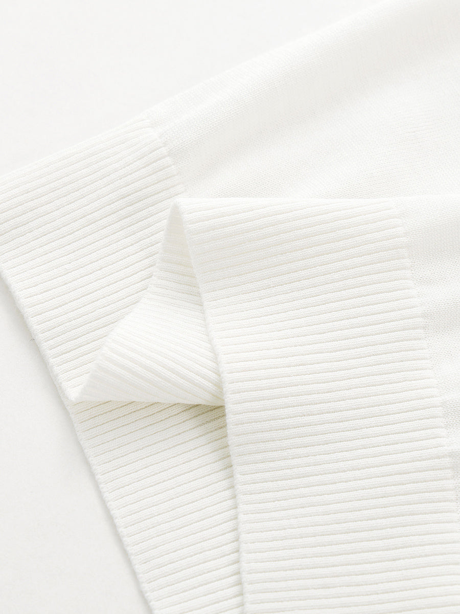 COMOBOCA Women's Rhinestone Trim Knit T-Shirt