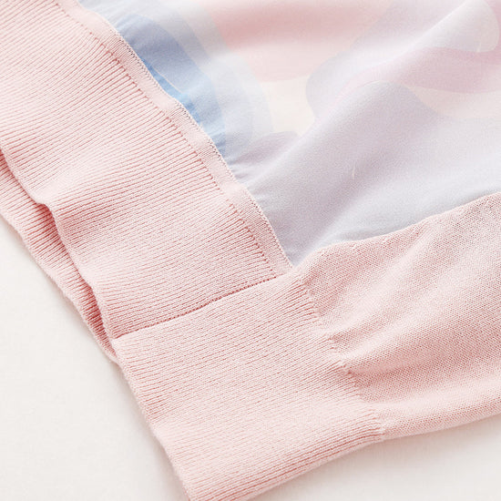 COMOBOCA Women's Floral Print Panel Knit T-Shirt