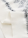 COMOBOCA Women's Fair Isle Geometric Stripe Knit T-Shirt
