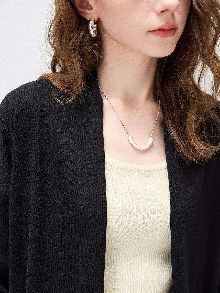 COMOBOCA Women's Open Front Knit Cardigan