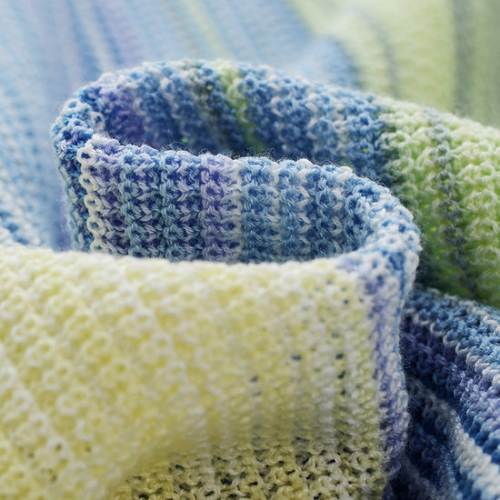 COMOBOCA Women's Gradient Stripe Openwork Knit T-Shirt