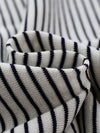 Women’s Mulberry Silk Knit Polo T-Shirt with Contrast Striped