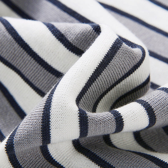 COMOBOCA Women's Embroidery Striped Knit Top