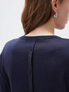 Women's crew neck short-sleeve knitted T-shirt with embroidery