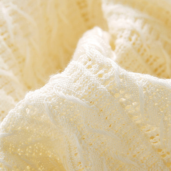 COMOBOCA Women's Scalloped Pointelle Knit Cardigan
