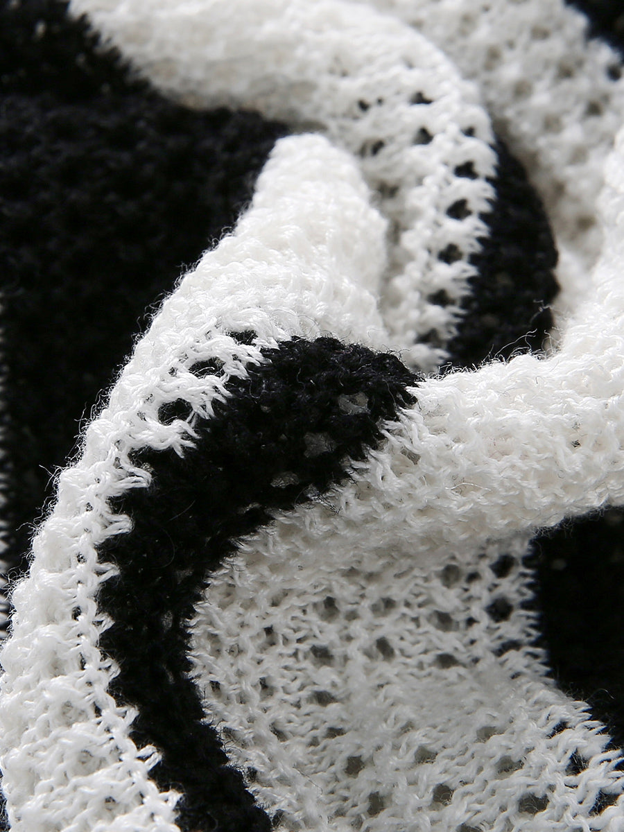 COMOBOCA Women's Crochet Knit Stripe Tank Top