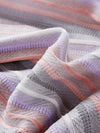 Women’s Silk-Cotton Contrast Stripe Knit Crew Neck Short Sleeve T-Shirt