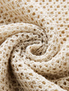 Women’s V-neck long-sleeve knit hollow-out linen-blend cardigan