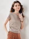 COMOBOCA Women's Round Neck Knit T-Shirt
