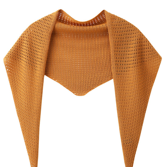 COMOBOCA Peach Blossom Women's Openwork Knit Triangle Shoulder Wrap Scarf