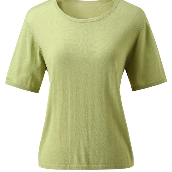 COMOBOCA Women's Essential Round Neck Knit T-Shirt