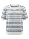 COMOBOCA Women's Fair Isle Semi Sheer Knit T-Shirt