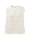 Women's Crew Neck Mulberry Silk Blend Sleeveless Vest