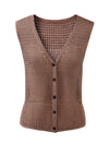 Women’s Linen Blend Knit V-Neck Sleeveless Vest