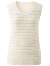 COMOBOCA Women's Textured Openwork Knit Sweater Vest