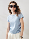 COMOBOCA Women's Round Neck Knit T-Shirt
