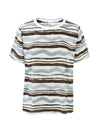 100% Mulberry Silk Women's Vintage Print Round-Neck Short Sleeve T-Shirt