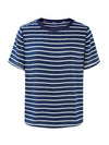 100% Mulberry Silk Women's Vintage Print Round-Neck Short Sleeve T-Shirt
