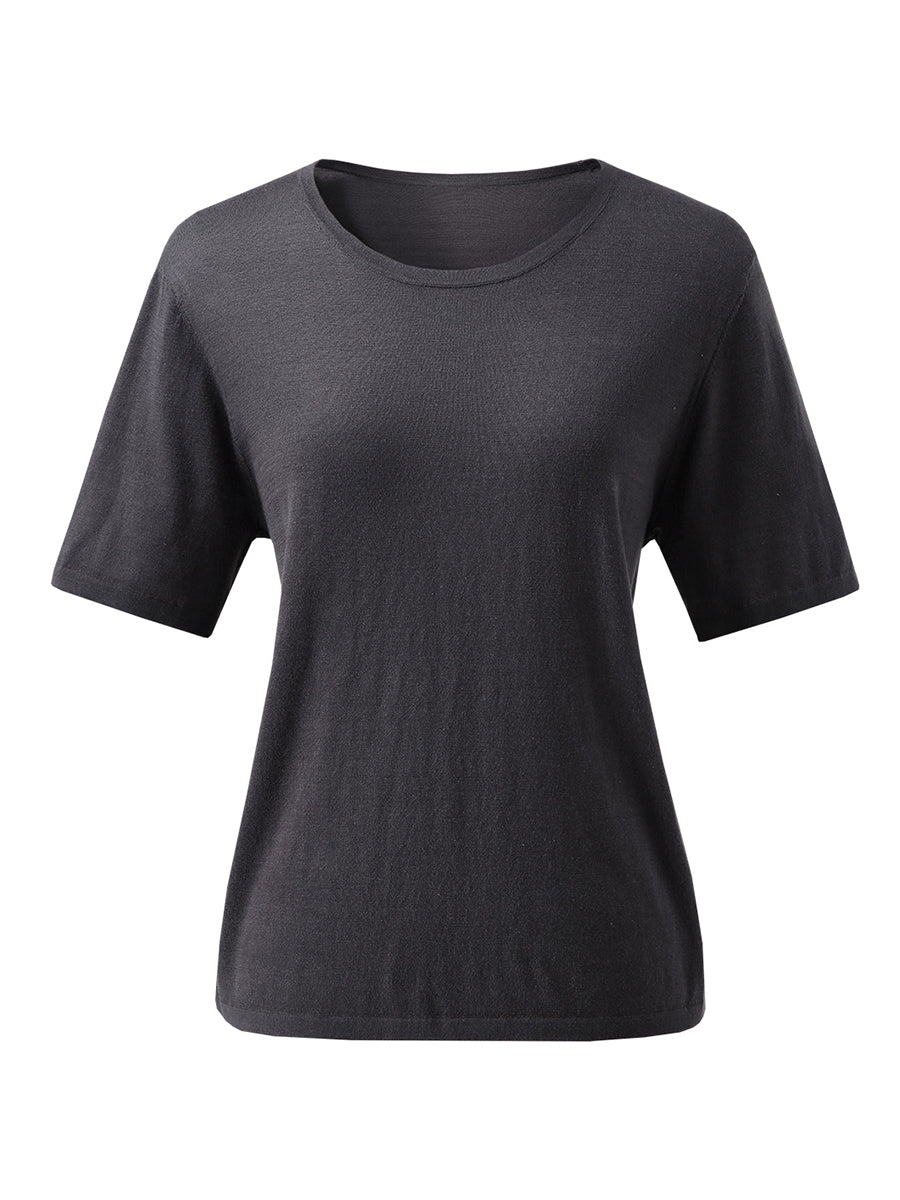 COMOBOCA Women's Essential Round Neck Knit T-Shirt