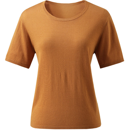 COMOBOCA Women's Essential Round Neck Knit T-Shirt