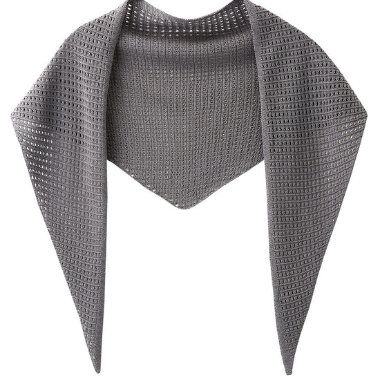 COMOBOCA Gray Women's Openwork Knit Triangle Shoulder Wrap Scarf