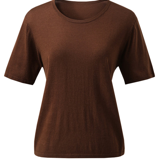 COMOBOCA Women's Essential Round Neck Knit T-Shirt