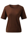 COMOBOCA Women's Essential Round Neck Knit T-Shirt