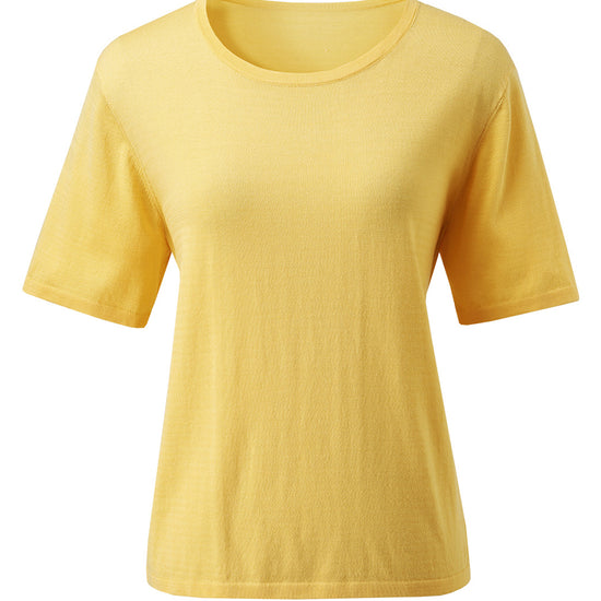 COMOBOCA Women's Essential Round Neck Knit T-Shirt