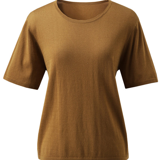 COMOBOCA Women's Essential Round Neck Knit T-Shirt