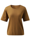 COMOBOCA Women's Essential Round Neck Knit T-Shirt