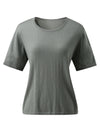 COMOBOCA Women's Essential Round Neck Knit T-Shirt