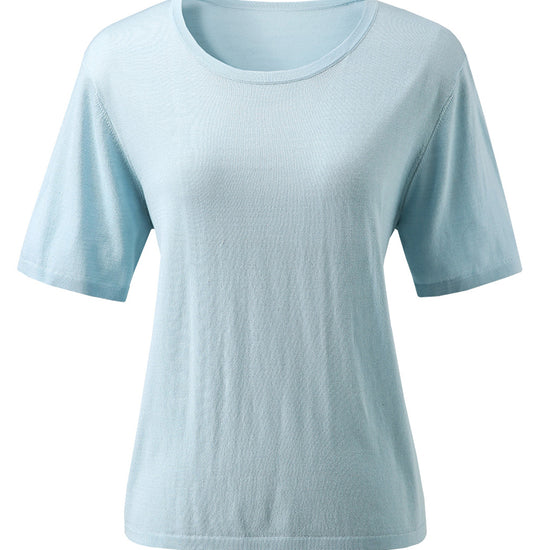 COMOBOCA Women's Essential Round Neck Knit T-Shirt