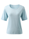 COMOBOCA Women's Essential Round Neck Knit T-Shirt