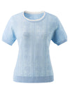 COMOBOCA Women's Jacquard Lace Trim Knit T-Shirt