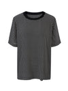 100% Silk Women's  Vintage Print Crew Neck Short Sleeve T-Shirt