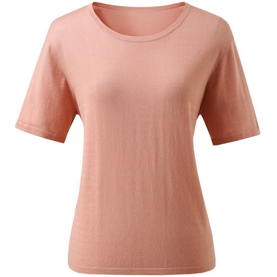 COMOBOCA Women's Essential Round Neck Knit T-Shirt