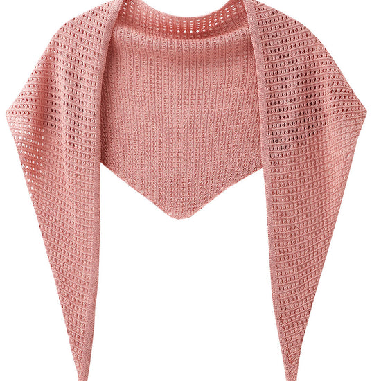 COMOBOCA Pink Women's Openwork Knit Triangle Shoulder Wrap Scarf