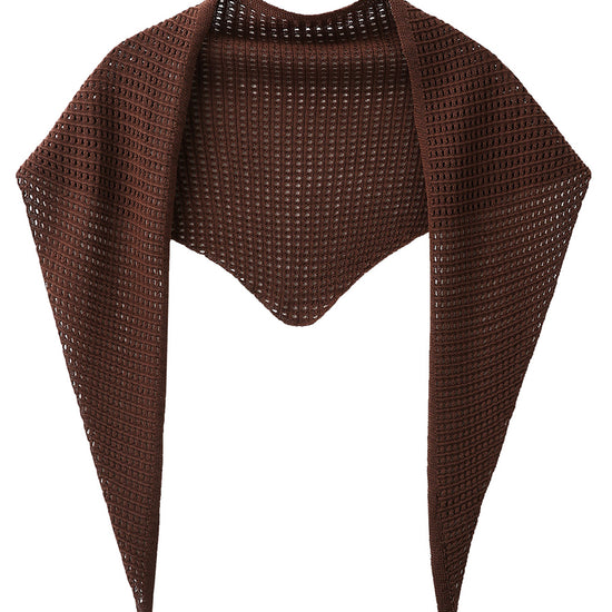 COMOBOCA Burgundy Women's Openwork Knit Triangle Shoulder Wrap Scarf