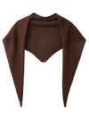 COMOBOCA Burgundy Women's Openwork Knit Triangle Shoulder Wrap Scarf