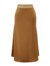 Women's solid color A-line skirt, mulberry silk blend woven