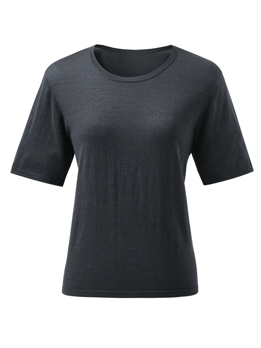 COMOBOCA Women's Essential Round Neck Knit T-Shirt