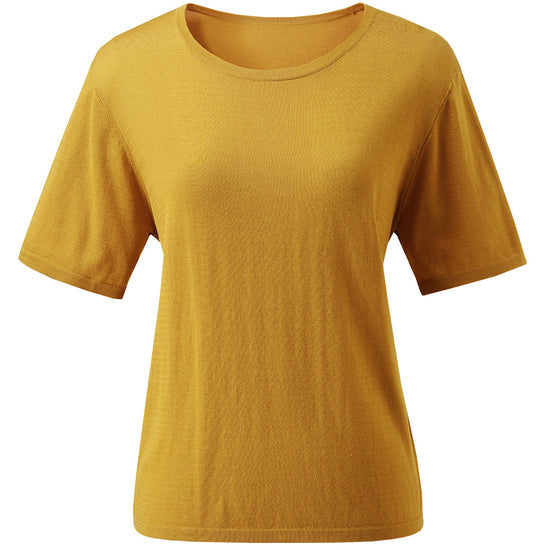 COMOBOCA Women's Essential Round Neck Knit T-Shirt