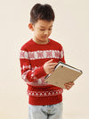 COMOBOCA 100% Wool Kids' Nordic Snowflake Knit Sweater