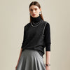COMOBOCA 100% Cashmere Knit Vest with Contrast Trim
