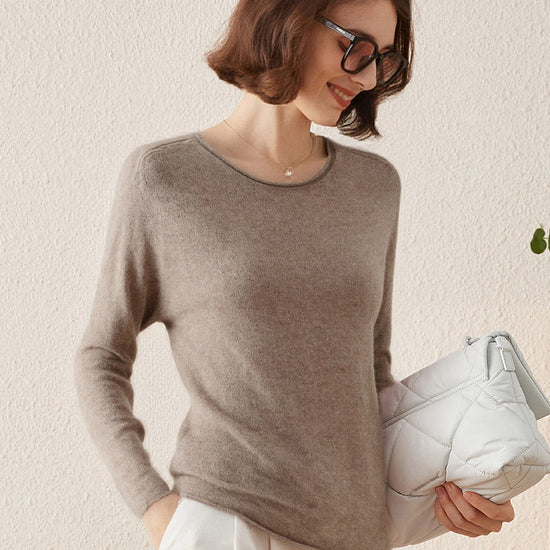 COMOBOCA 100% Cashmere Women's Loose Knit Sweater