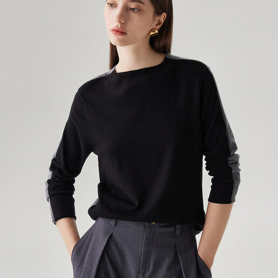 COMOBOCA Women's Reversible Color-Blocked Knit Sweater