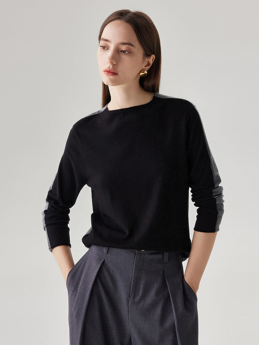 COMOBOCA Women's Reversible Color-Blocked Knit Sweater