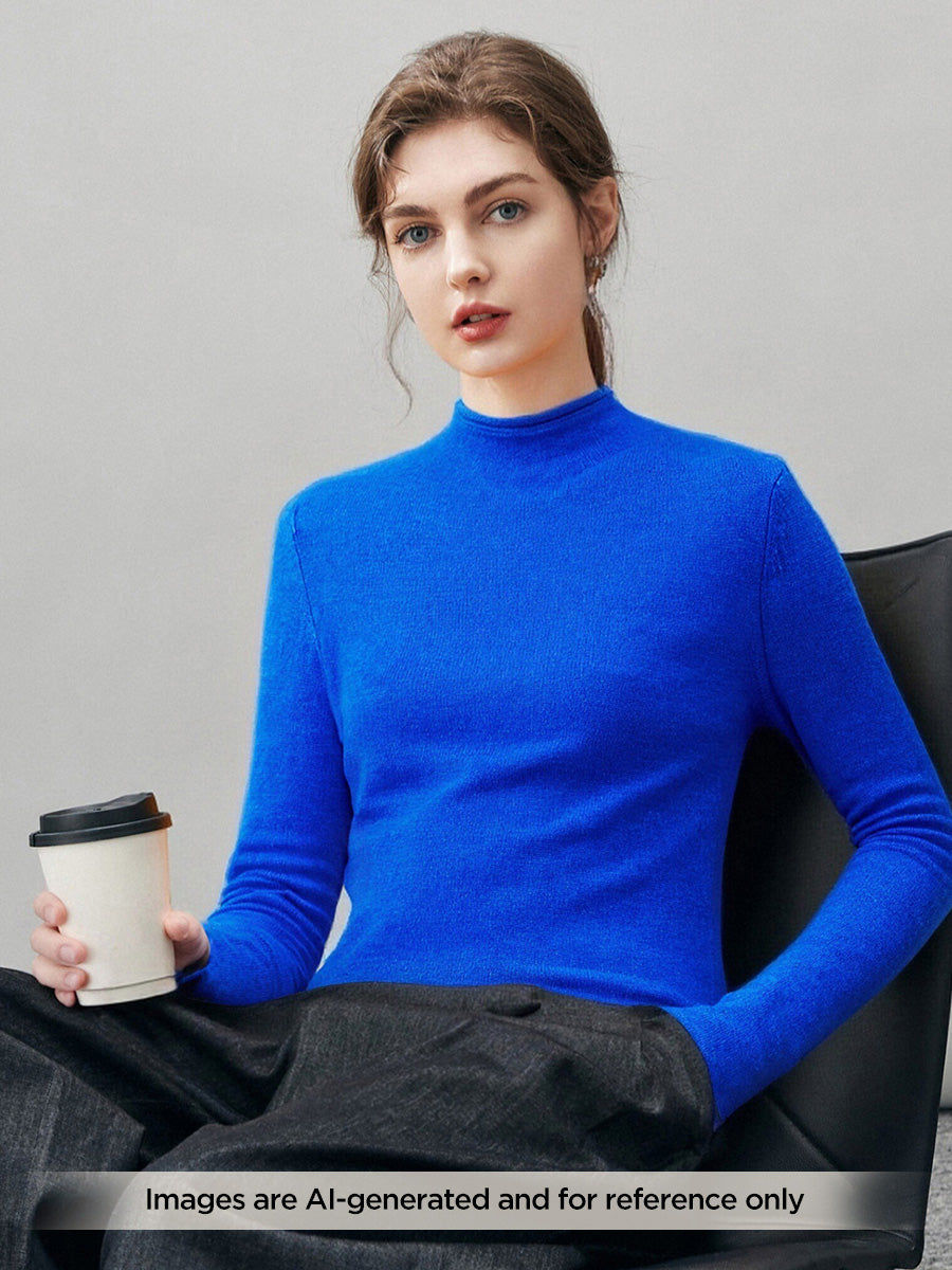 COMOBOCA 100% Cashmere Women's Round Neck Knit sweater