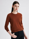 COMOBOCA Brown 100% Cashmere Women's Round Neck Sweater