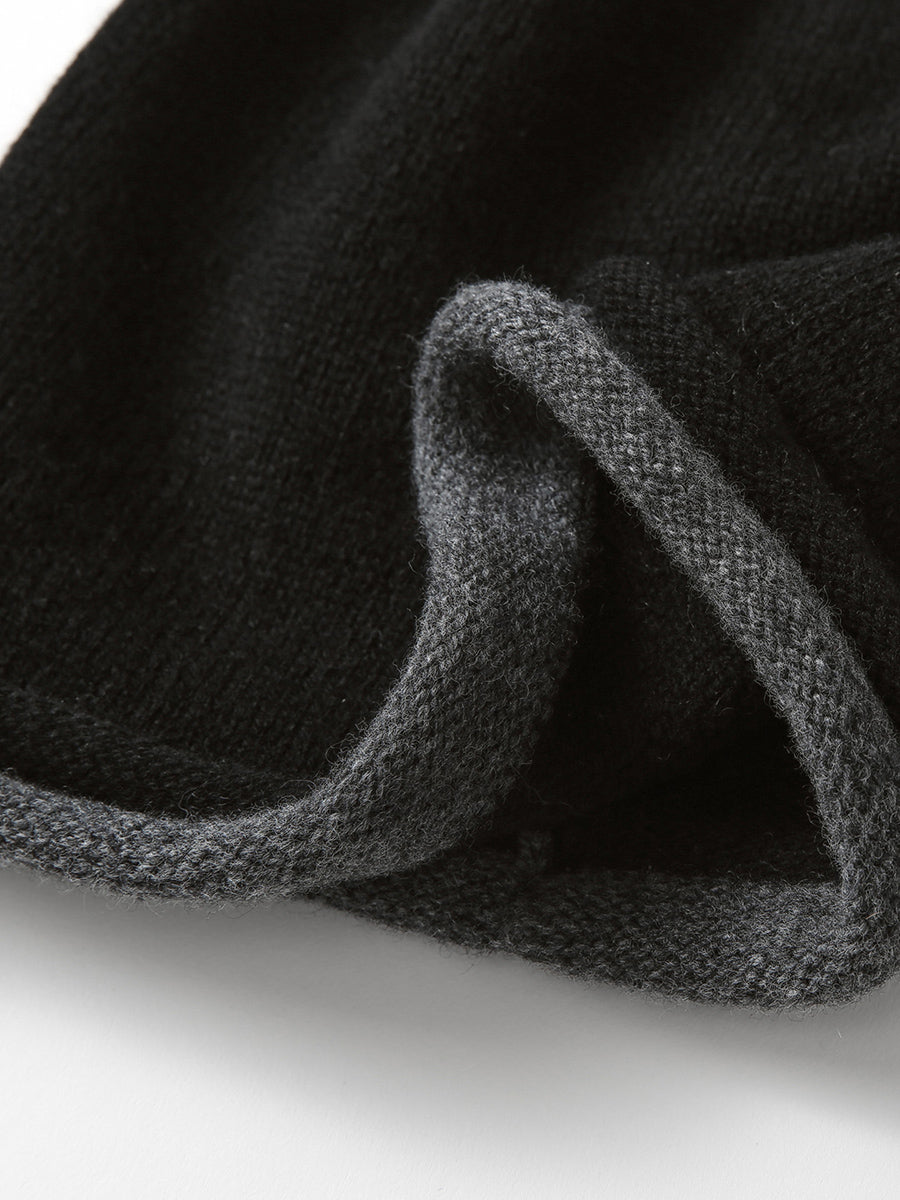 COMOBOCA 100% Wool Women's Double Layered Knit Beanie